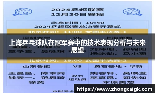 上海乒乓球队在冠军赛中的技术表现分析与未来展望
